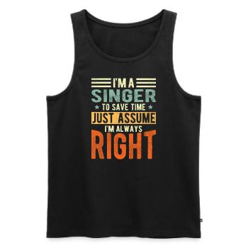 Sänger - Männer Premium Bio Tank Top - Schwarz - Vorne - AI Model Male 178 light (178cm)