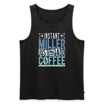 Müller coffee saying - Men's Premium Organic Tank Top - black - Front - Michal (187cm)