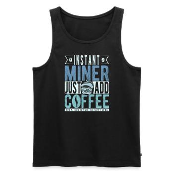 Bergmann Kaffee Spruch - Männer Premium Bio Tank Top - Schwarz - Vorne - AI Model Male 178 light (178cm)