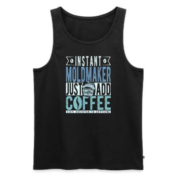 Mould maker coffee saying - Men's Premium Organic Tank Top - black - Front - AI Model Male 178 light (178cm)