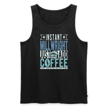 Millwright Coffee Quote - Men's Premium Organic Tank Top - black - Front - Michal (187cm)