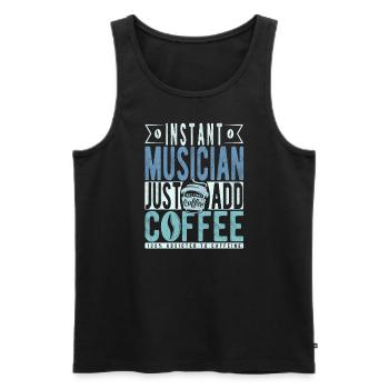 Musiker Kaffee Spruch - Männer Premium Bio Tank Top - Schwarz - Vorne - Michal (187cm)
