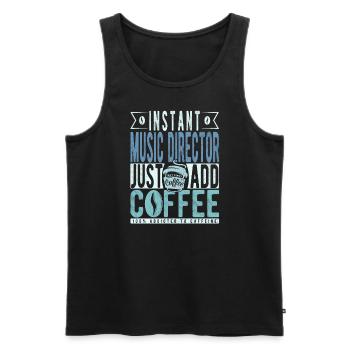 Directeur musical Kaffee Spruch - Débardeur bio Premium Homme - noir - Devant - Michal (187cm)