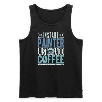 Maler Kaffee Spruch - Männer Premium Bio Tank Top - Schwarz - Vorne - AI Model Male 178 light (178cm)