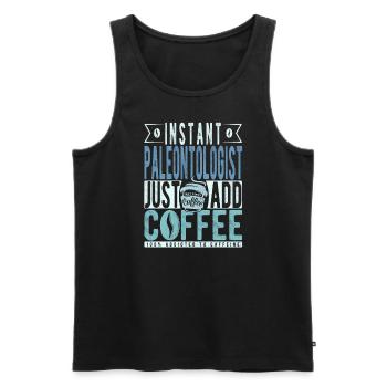 Paleontologist coffee saying - Men's Premium Organic Tank Top - black - Front - AI Model Male 178 light (178cm)