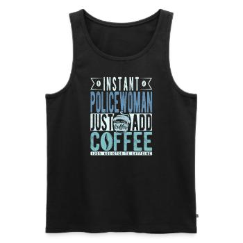 The policewoman coffee saying - Men's Premium Organic Tank Top - black - Front - AI Model Male 178 light (178cm)