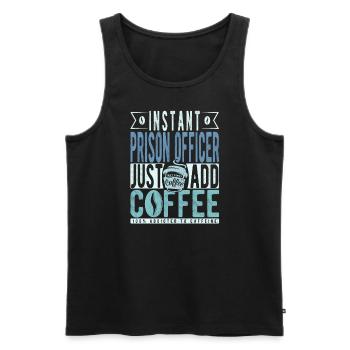 Café du gardien de prison disant - Débardeur bio Premium Homme - noir - Devant - Michal (187cm)