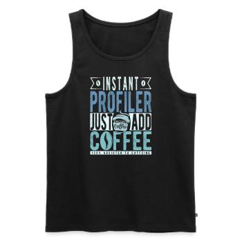 Profiler Coffee Quote - Men's Premium Organic Tank Top - black - Front - Michal (187cm)