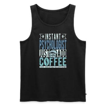 Café psychologue disant - Débardeur bio Premium Homme - noir - Devant - Michal (187cm)