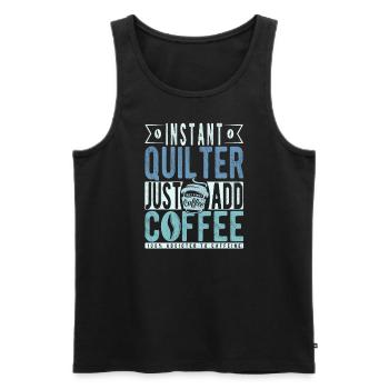 Quilter coffee saying - Men's Premium Organic Tank Top - black - Front - AI Model Male 178 light (178cm)