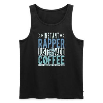 Rapper Kaffee Spruch - Männer Premium Bio Tank Top - Schwarz - Vorne - AI Model Male 178 light (178cm)