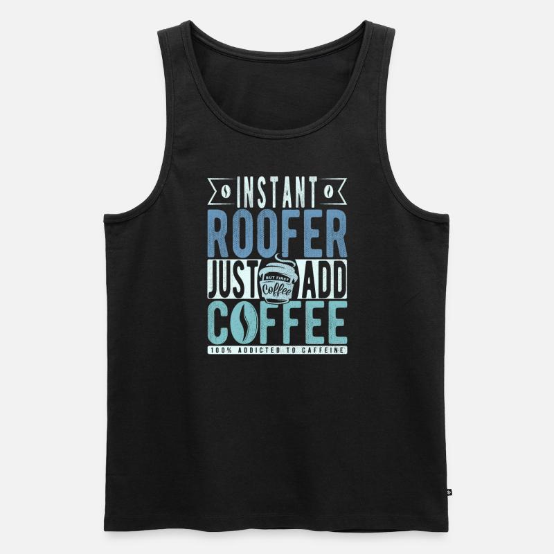 Dachdecker Kaffee Spruch - Männer Premium Bio Tank Top - Schwarz