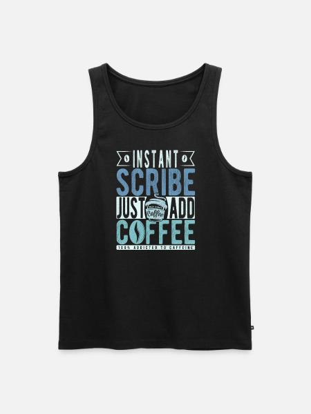 Schreiber Kaffee Spruch - Männer Premium Bio Tank Top - Schwarz