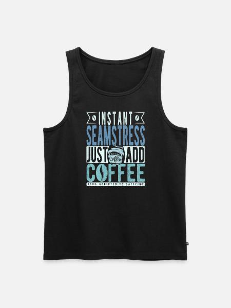 Seamstress coffee saying - Men's Premium Organic Tank Top - black