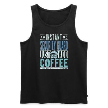 Security officer coffee saying - Men's Premium Organic Tank Top - black - Front - AI Model Male 178 light (178cm)