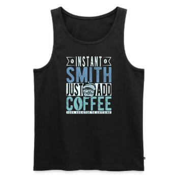Blacksmith coffee saying - Men's Premium Organic Tank Top - black - Front - AI Model Male 178 light (178cm)