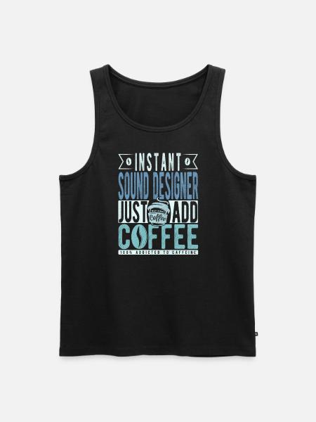 Sounddesigner Kaffee Spruch - Männer Premium Bio Tank Top - Schwarz