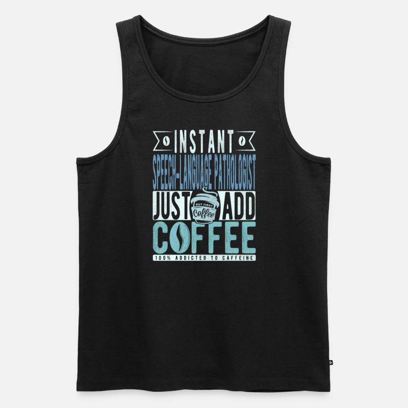 Language pathologist coffee saying - Men's Premium Organic Tank Top - black