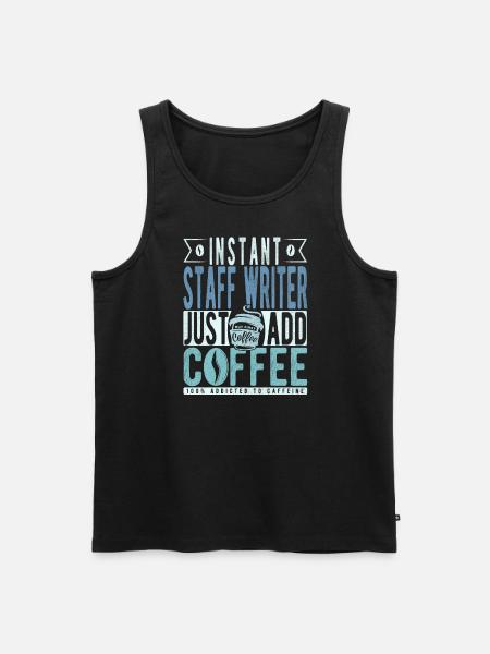 Employed author coffee saying - Men's Premium Organic Tank Top - black