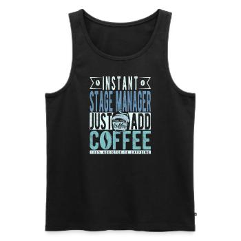 Citation de café du régisseur - Débardeur bio Premium Homme - noir - Devant - AI Model Male 178 light (178cm)