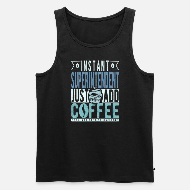 Superintendent Kaffee Spruch - Männer Premium Bio Tank Top - Schwarz