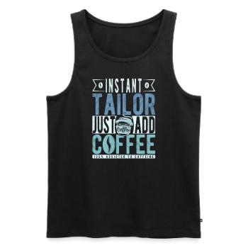 Schneider Kaffee Spruch - Männer Premium Bio Tank Top - Schwarz - Vorne - Michal (187cm)