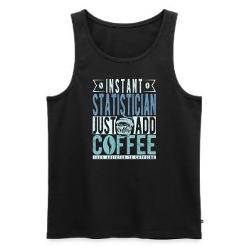 Café du statisticien - Débardeur bio Premium Homme - noir - Devant - AI Model Male 178 light (178cm)