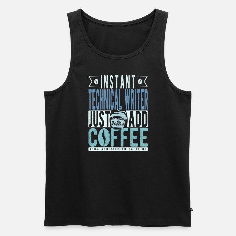 Technischer Schreiber Kaffee Spruch - Männer Premium Bio Tank Top - Schwarz