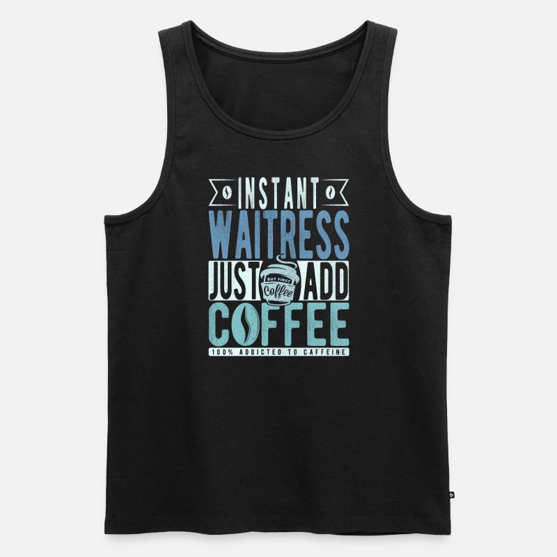 Kellnerin Kaffee Spruch - Männer Premium Bio Tank Top - Schwarz