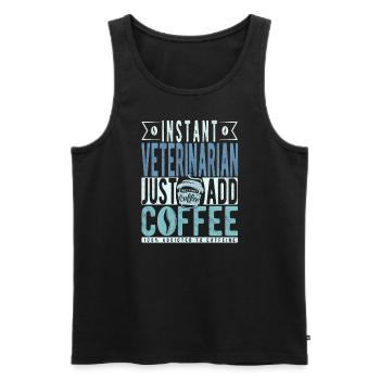 Tierarzt Kaffee Spruch - Männer Premium Bio Tank Top - Schwarz - Vorne - Michal (187cm)