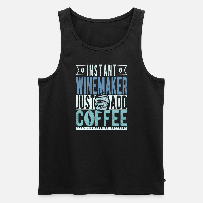 Winzer Kaffee Spruch - Männer Premium Bio Tank Top - Schwarz