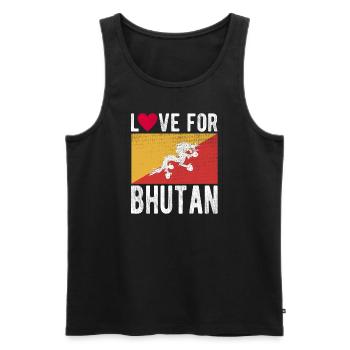 Bhutan Souvenir - Men's Premium Organic Tank Top - black - Front - AI Model Male 178 light (178cm)