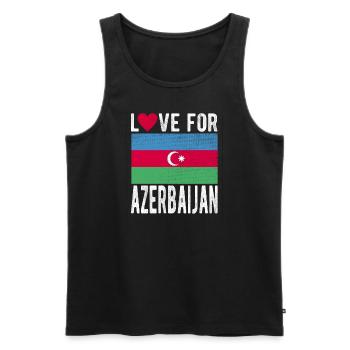 Azerbaijan Souvenir - Men's Premium Organic Tank Top - black - Front - AI Model Male 178 light (178cm)