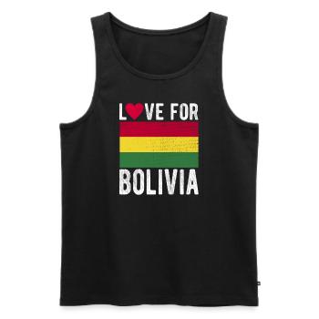 Souvenir Bolivie - Débardeur bio Premium Homme - noir - Devant - Michal (187cm)