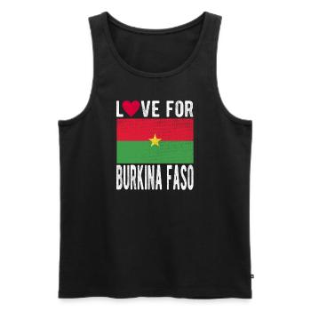 Burkina Faso Souvenir - Men's Premium Organic Tank Top - black - Front - AI Model Male 178 light (178cm)