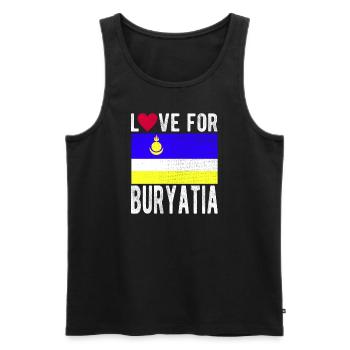 Buryatia Souvenir - Men's Premium Organic Tank Top - black - Front - AI Model Male 178 light (178cm)