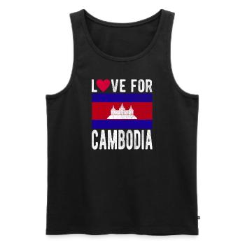 Cambodia Souvenir - Men's Premium Organic Tank Top - black - Front - AI Model Male 178 light (178cm)