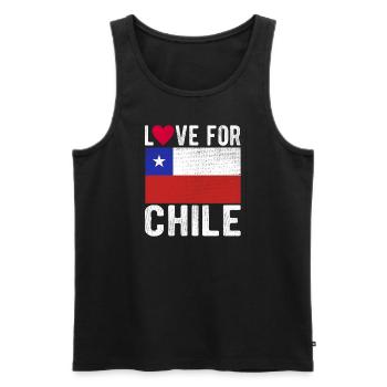 Chile Souvenir - Männer Premium Bio Tank Top - Schwarz - Vorne - AI Model Male 178 light (178cm)