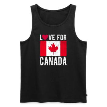Canada Souvenir - Débardeur bio Premium Homme - noir - Devant - AI Model Male 178 light (178cm)