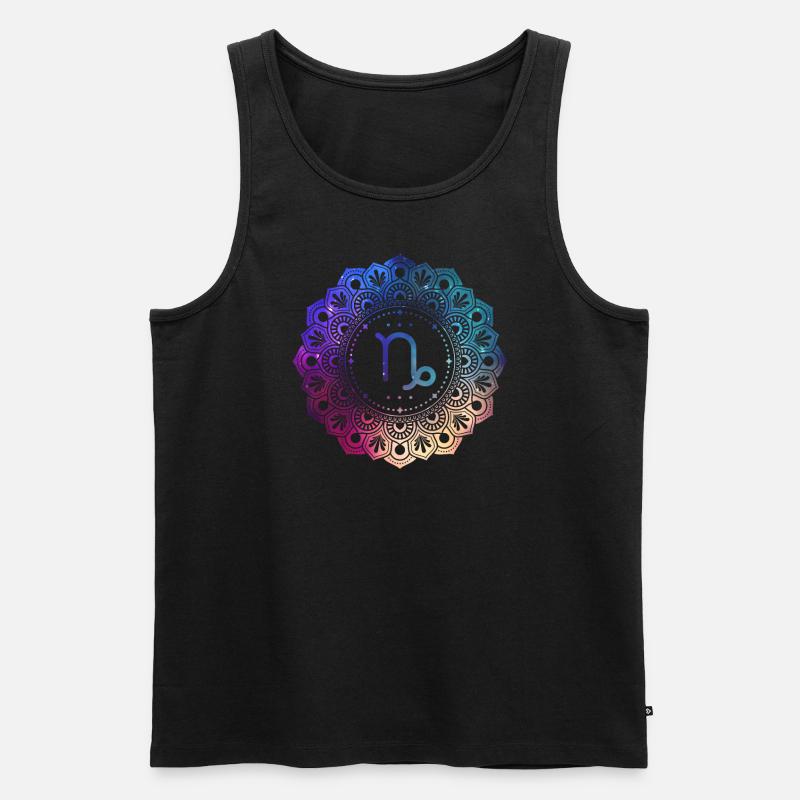 Steinbock Sternzeichen Symbol Mandla - Männer Premium Bio Tank Top - Schwarz