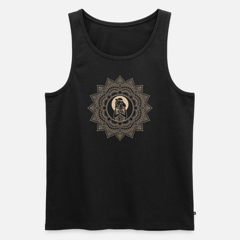 Jungfrau Sternzeichen Mandala - Männer Premium Bio Tank Top - Schwarz