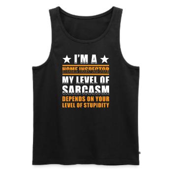 Building inspector Spruch - Men's Premium Organic Tank Top - black - Front - AI Model Male 178 light (178cm)