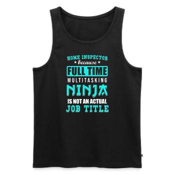 Building inspector Spruch - Men's Premium Organic Tank Top - black - Front - AI Model Male 178 light (178cm)
