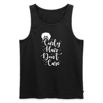 I don't care about curly hair - Men's Premium Organic Tank Top - black - Front - AI Model Male 178 light (178cm)