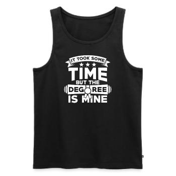 Graduation Sentence - Men's Premium Organic Tank Top - black - Front - AI Model Male 178 light (178cm)
