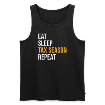 Buchhalter Spruch Steuersaison - Männer Premium Bio Tank Top - Schwarz - Vorne - AI Model Male 178 light (178cm)