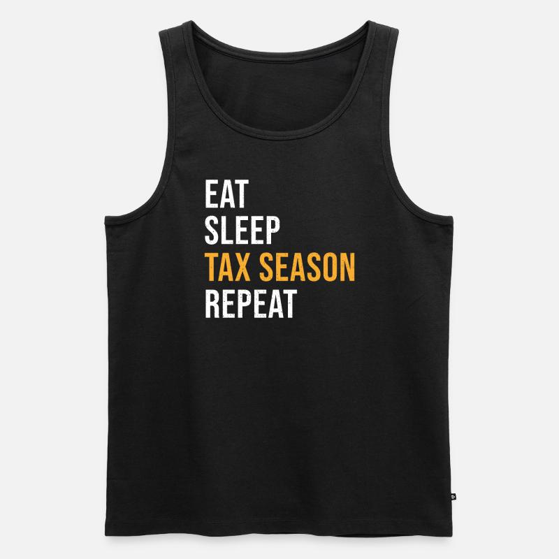 Buchhalter Spruch Steuersaison - Männer Premium Bio Tank Top - Schwarz