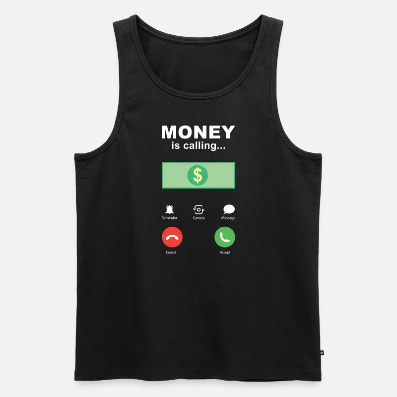 Buchhalter Spruch Geld ruft an - Männer Premium Bio Tank Top - Schwarz