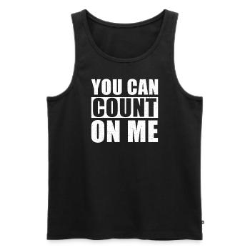 Buchhalter Spuch Du kannst auf mich zählen - Männer Premium Bio Tank Top - Schwarz - Vorne - AI Model Male 178 light (178cm)