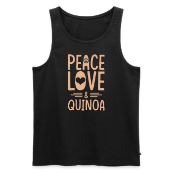 Dicton du quinoa - Débardeur bio Premium Homme - noir - Devant - Michal (187cm)